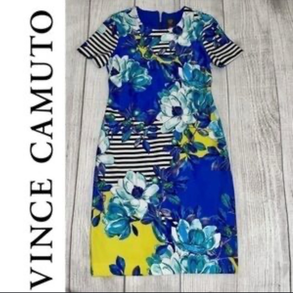 Vince Camuto Blue Floral Dress size 8